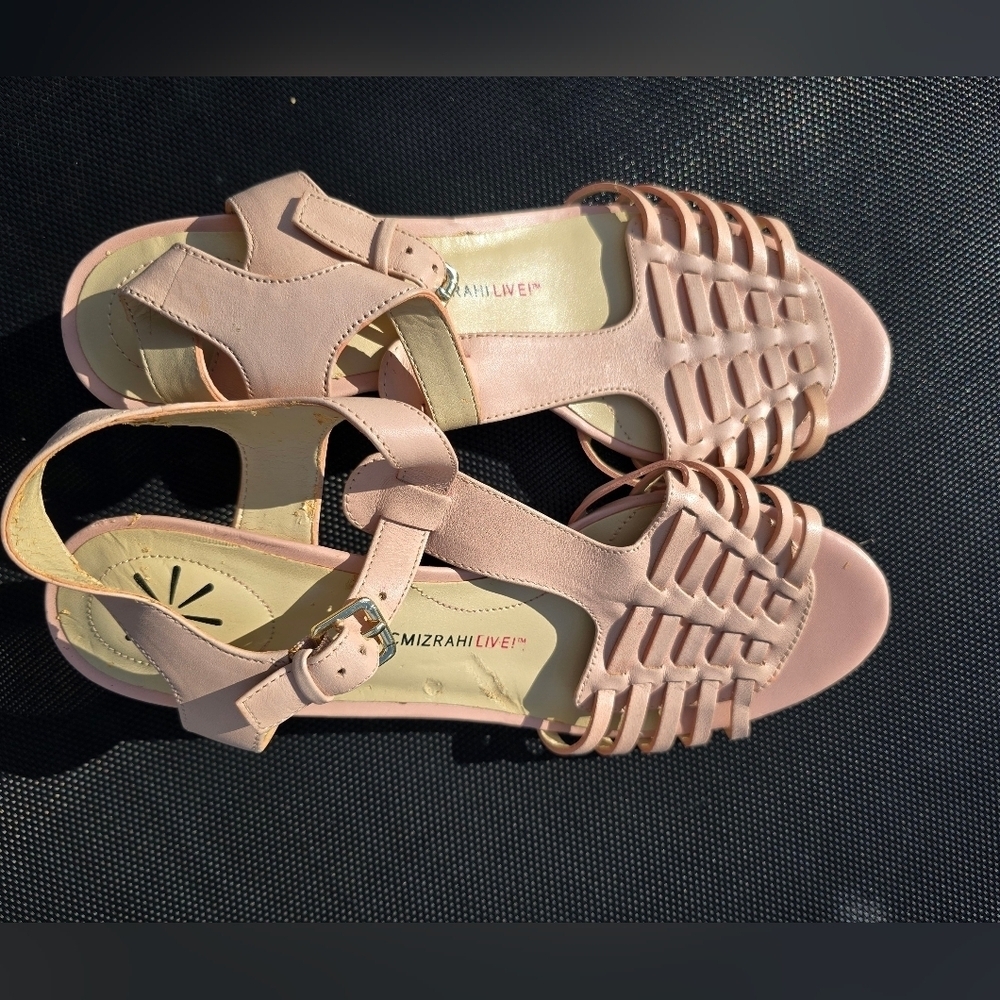 Isaac Mizrahi Blush Pink Strappy Sandals